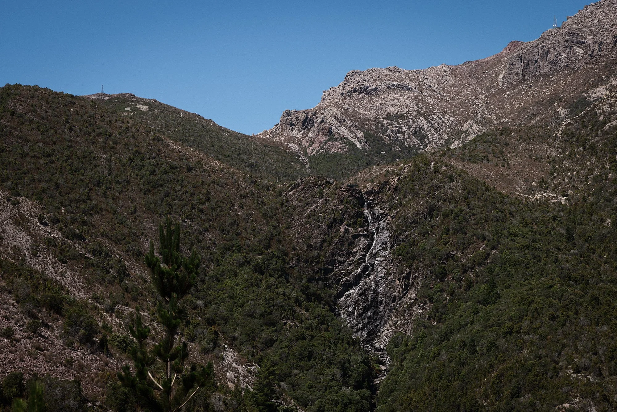 Mountain with waterfall