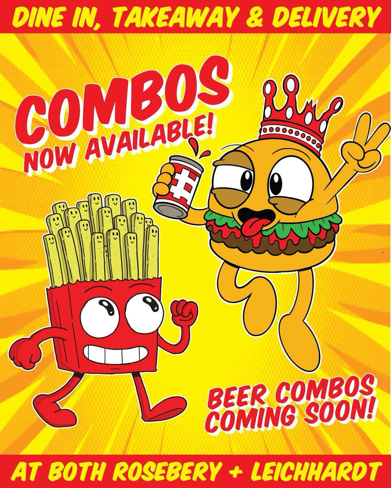 COMBOS ARE NOW LIVEEE FOR DINE IN, TAKE AWAY AND DELIVERYYYY!!! 🚨🚨🚨

BOOOZEY COMBOS ARE COMING SOOOON!! 🧨🧨🧨
