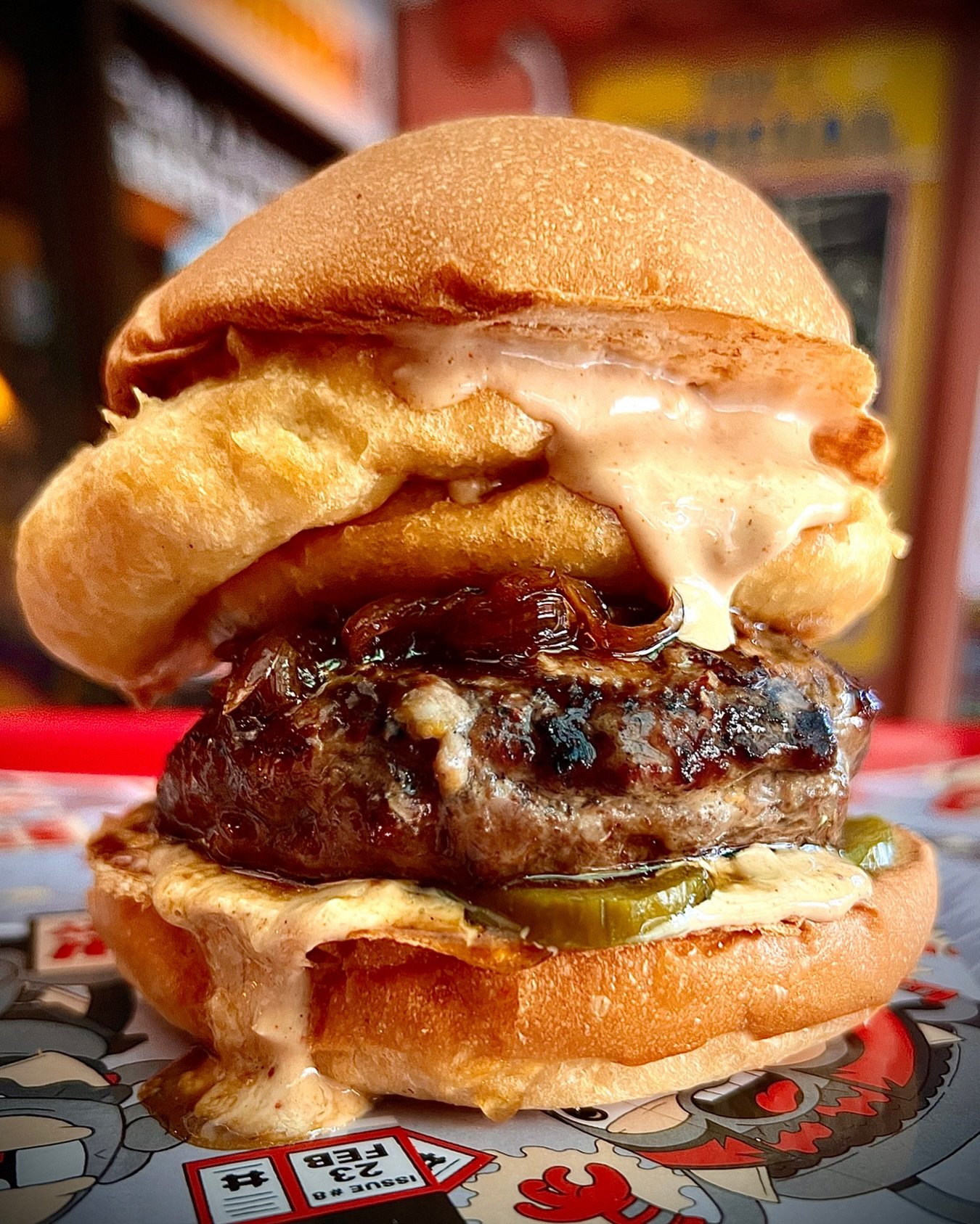GOT MORE ZINGGG THAN THAA KINGGG!!!!🔥🔥🔥

👑🇬🇧 THE ROYAL TWAT 🇬🇧👑
- English Cheddar Stuffed Wagyu Beef Patty
- Lager Battered Onion Rings
- Caramelised Onions
- House Made Jumbo Pickles
- Royal Burger Sauce

DON&rsquo;T LIVE WITH REGRET &mdash