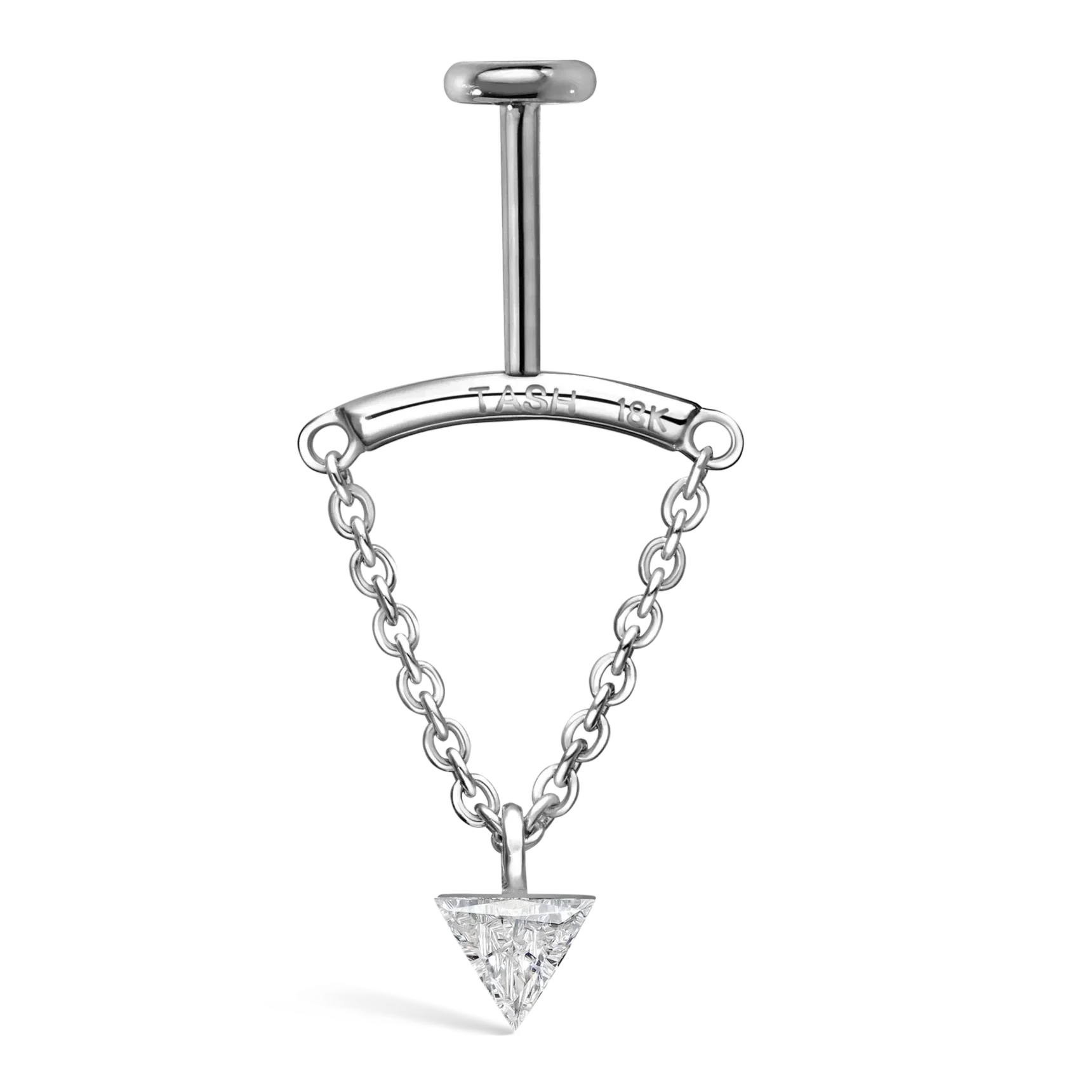 Invisible Set Triangle Diamond Drape White Gold
