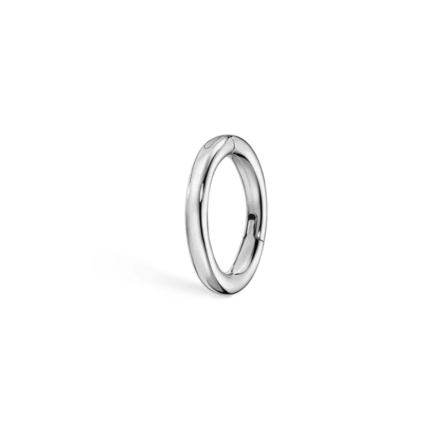 8mm Plain Hoop White Gold