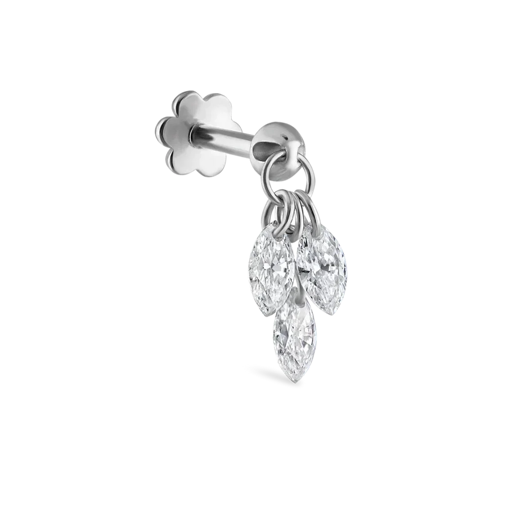 Floating Diamond Plume White Gold