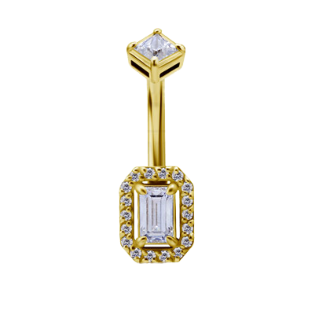 Baguette Navel Yellow Gold