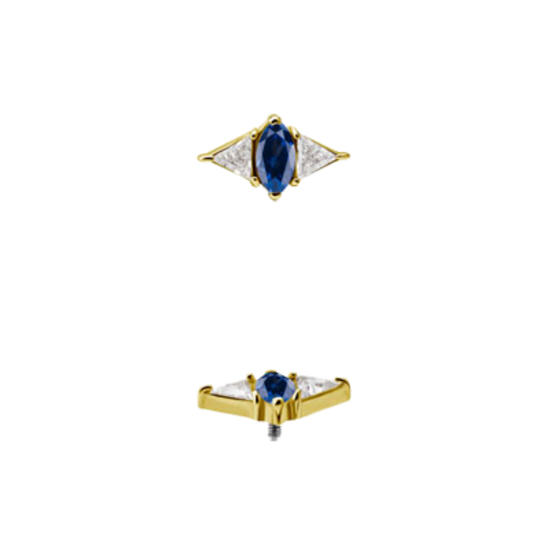 Marquise/Triangle Lab Blue Sapphire