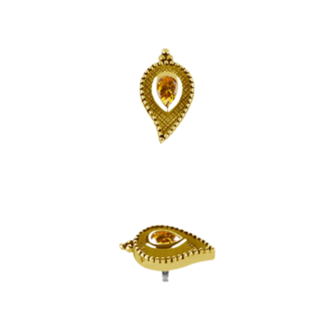Drop Millgrain Lab Yellow Diamond