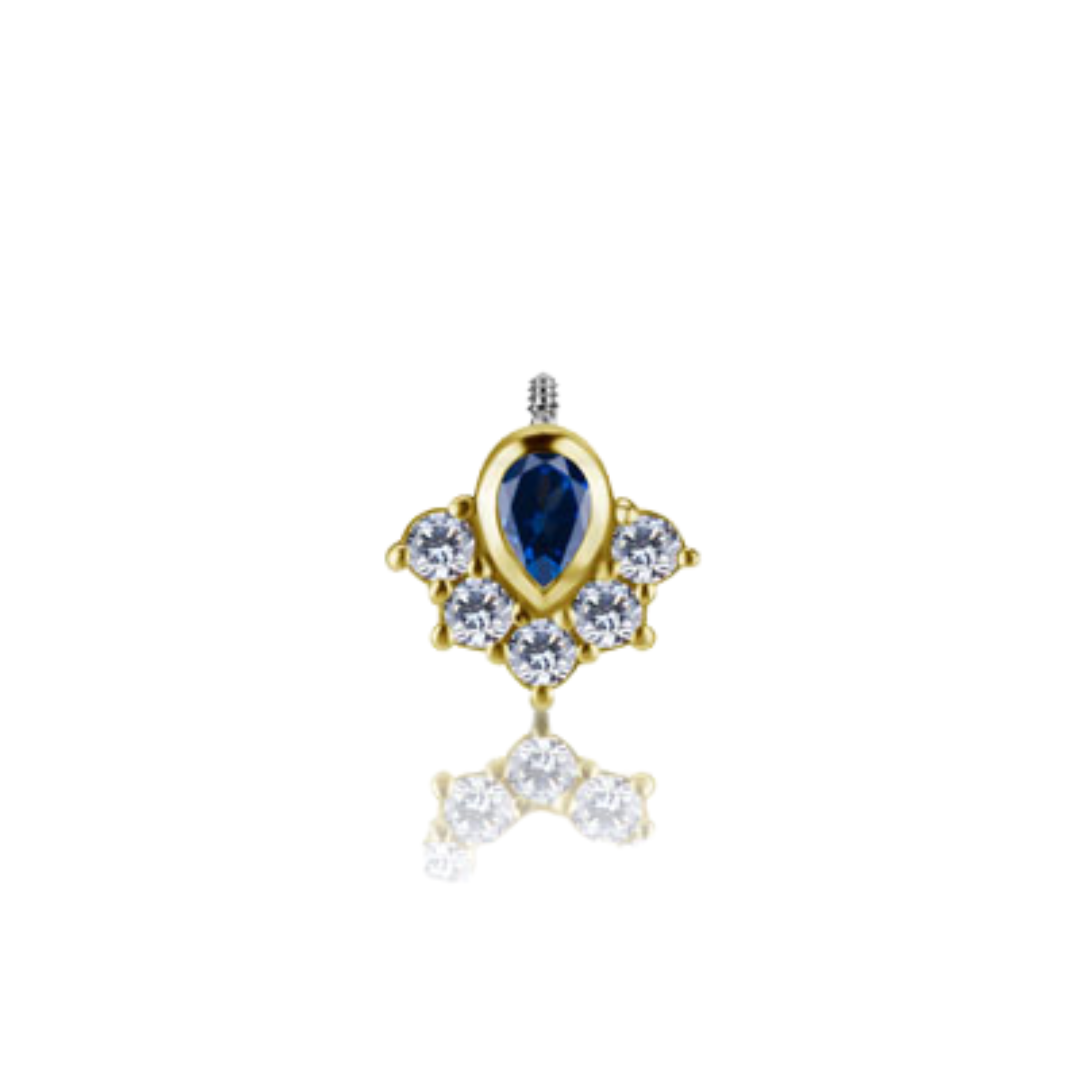 Vertical Helix Crown Lab Blue Sapphire
