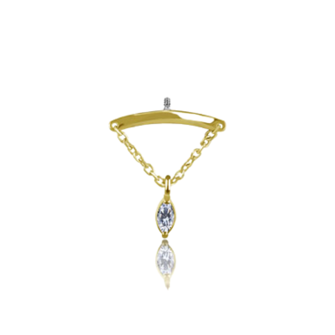 Hidden Helix Marquise Yellow Gold