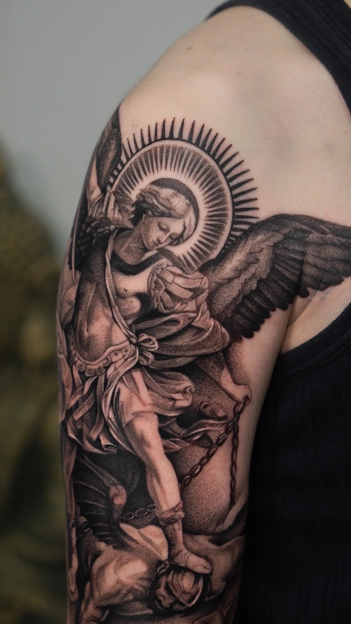 The Hive – Bez Tattoo – Black and Grey Tattoo – Realistic Tattoo – Realism Tattoo – Portrait Tattoo – Mythology Tattoo – Greek Tattoo
