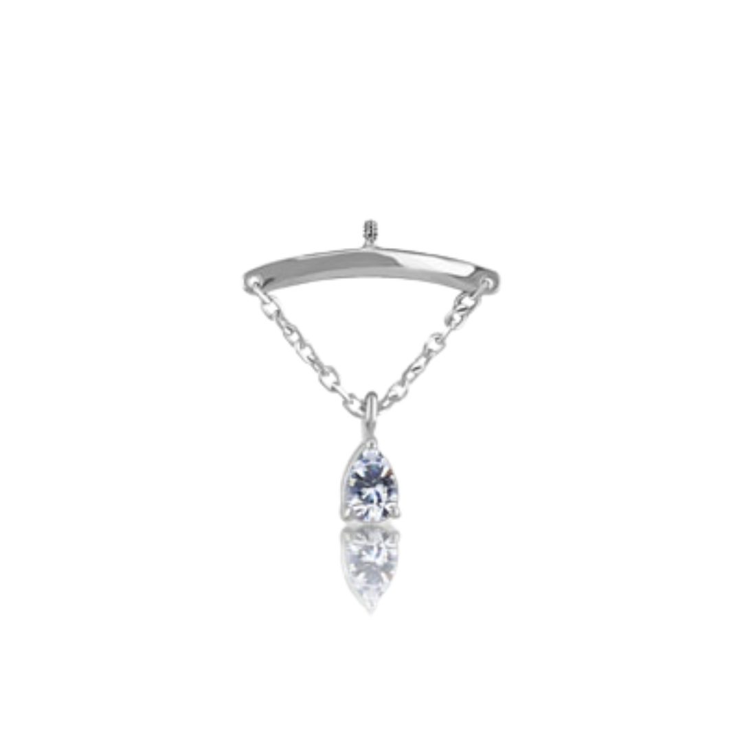 Hidden Helix Chain Drop White Gold
