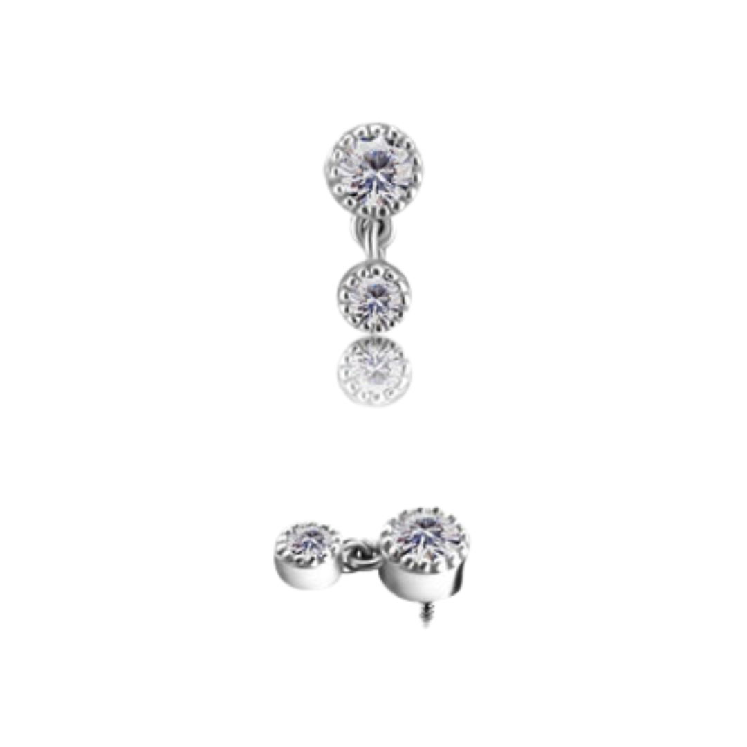 Scalloped Prong Dangle White Gold