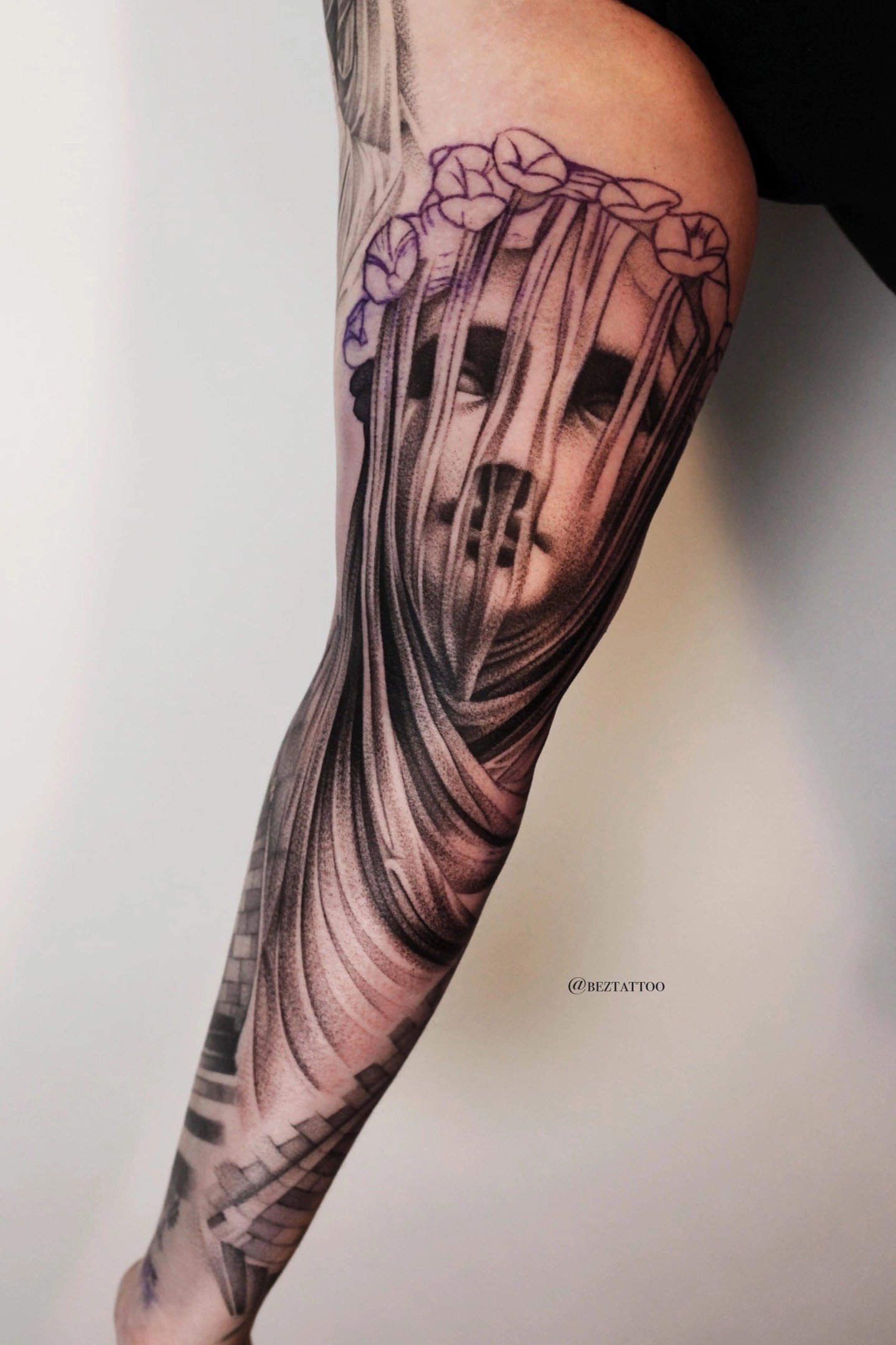 The Hive – Bez Tattoo – Black and Grey Tattoo – Realistic Tattoo – Realism Tattoo – Portrait Tattoo – Mythology Tattoo – Greek Tattoo