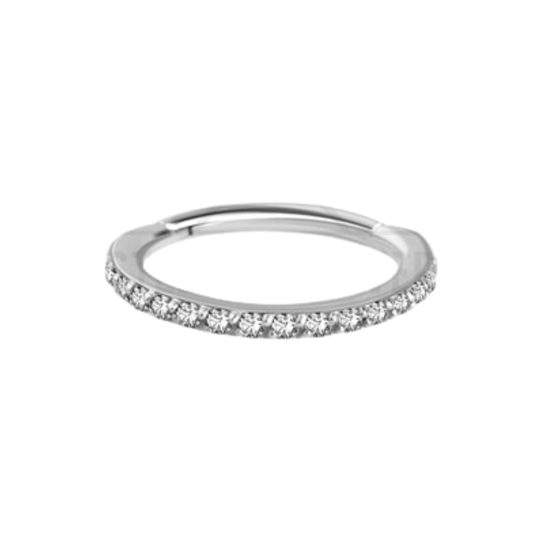 conch/ helix jewelled hinged ring white gold