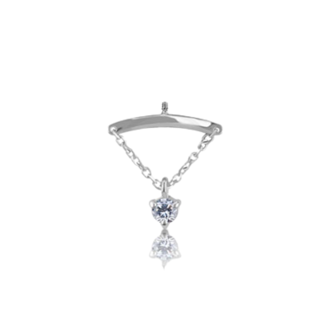 Hidden Helix Chain Prong White Gold
