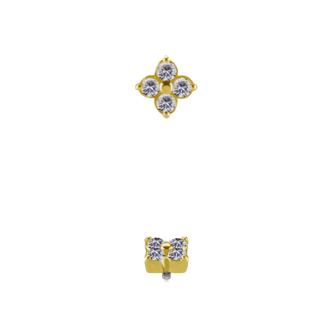 Mini Four Prong Yellow Gold