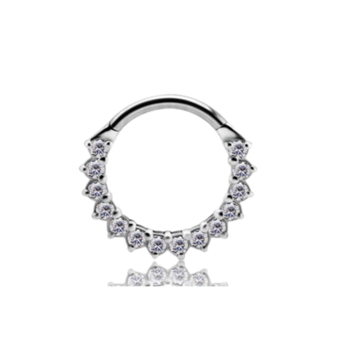 Daith Front Prong White Gold