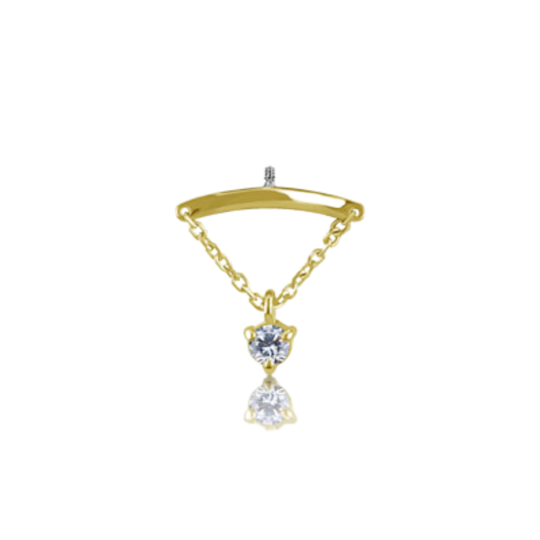 Hidden Helix Chain Prong Yellow Gold