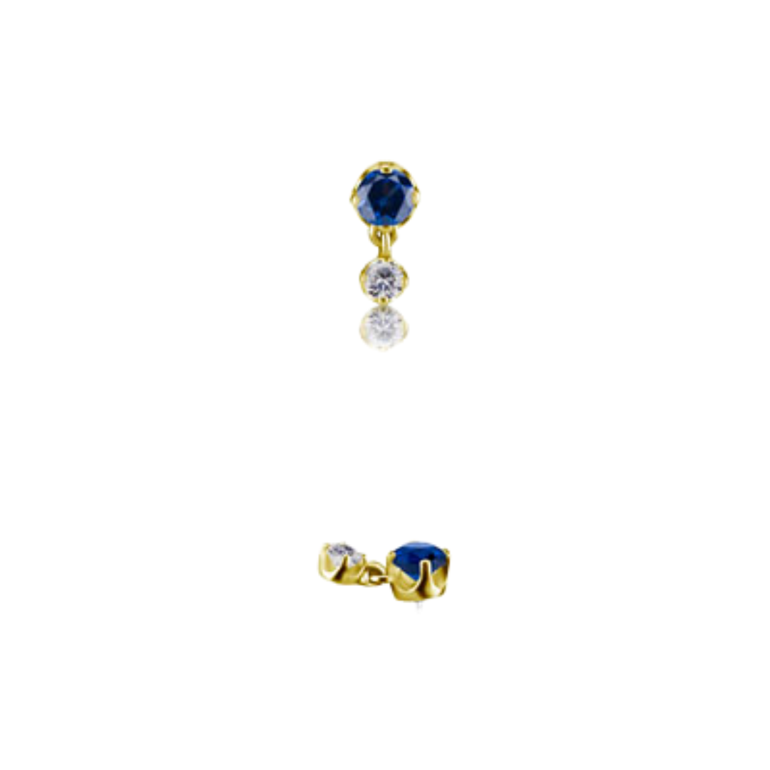 Prong Dangle Lab Blue Sapphire