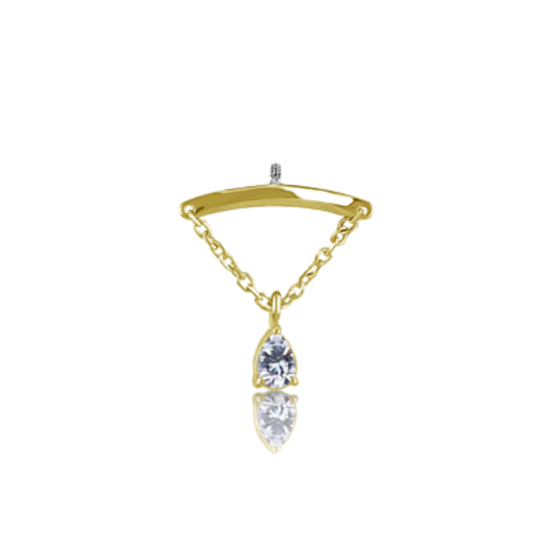 Hidden Helix Chain Drop Yellow Gold