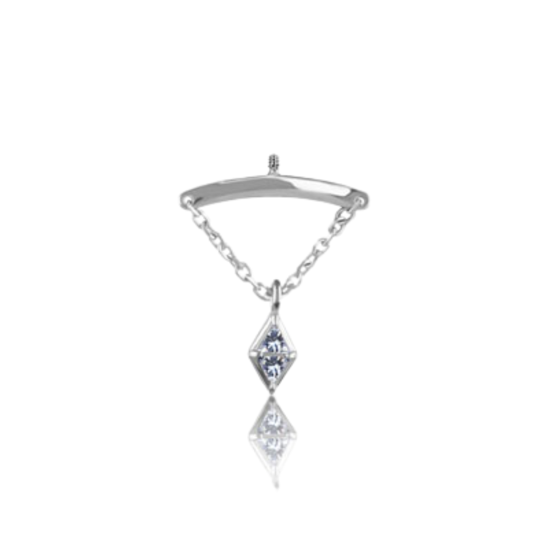Hidden Helix Diamond Shape White Gold