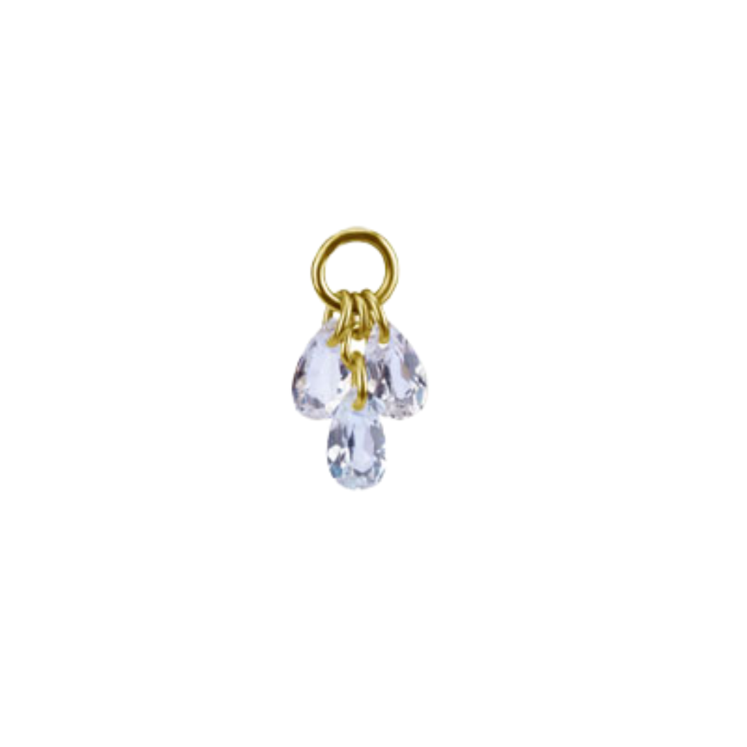 Triple Pear Charm White Topaz