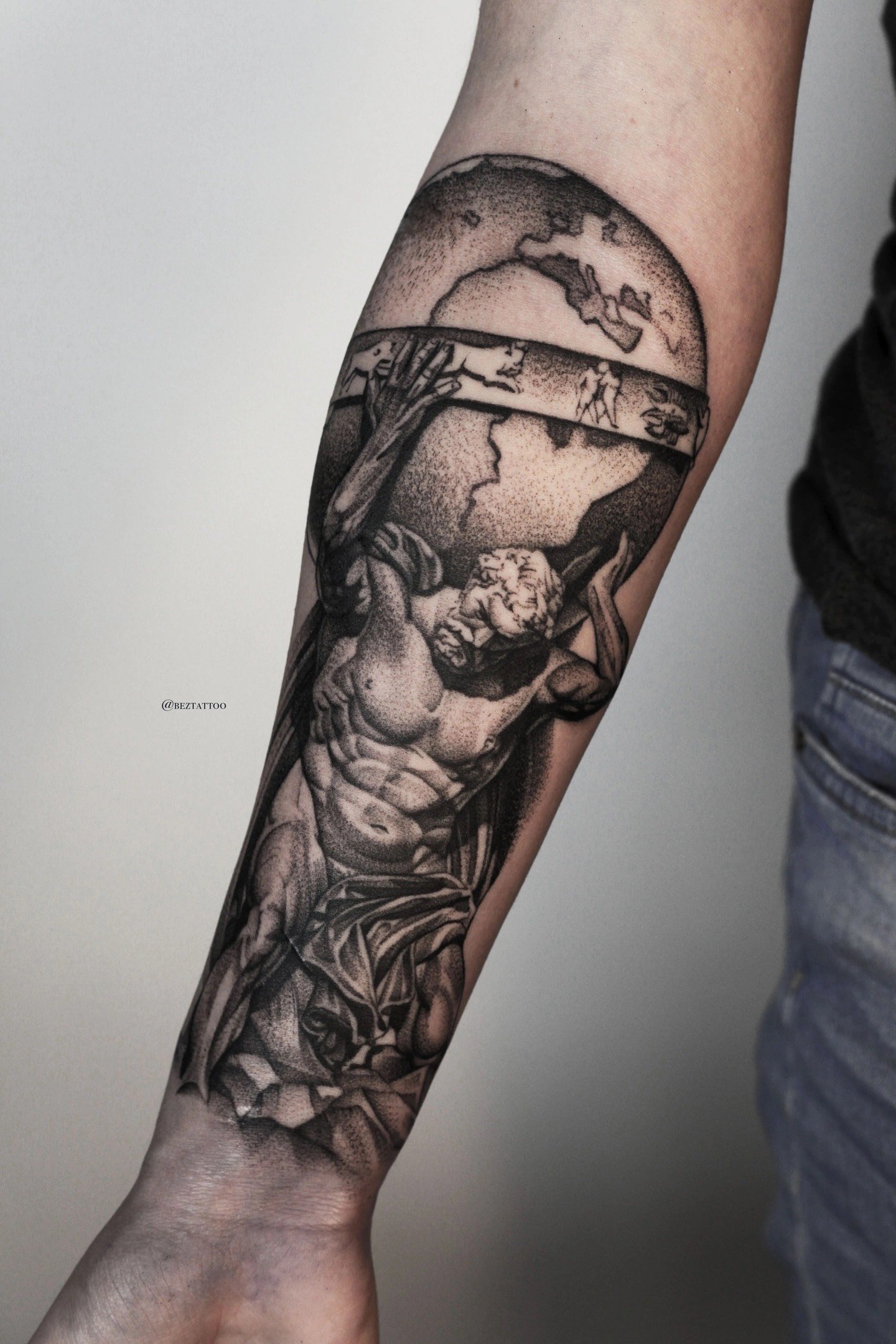 The Hive – Bez Tattoo – Black and Grey Tattoo – Realistic Tattoo – Realism Tattoo – Portrait Tattoo – Mythology Tattoo – Greek Tattoo
