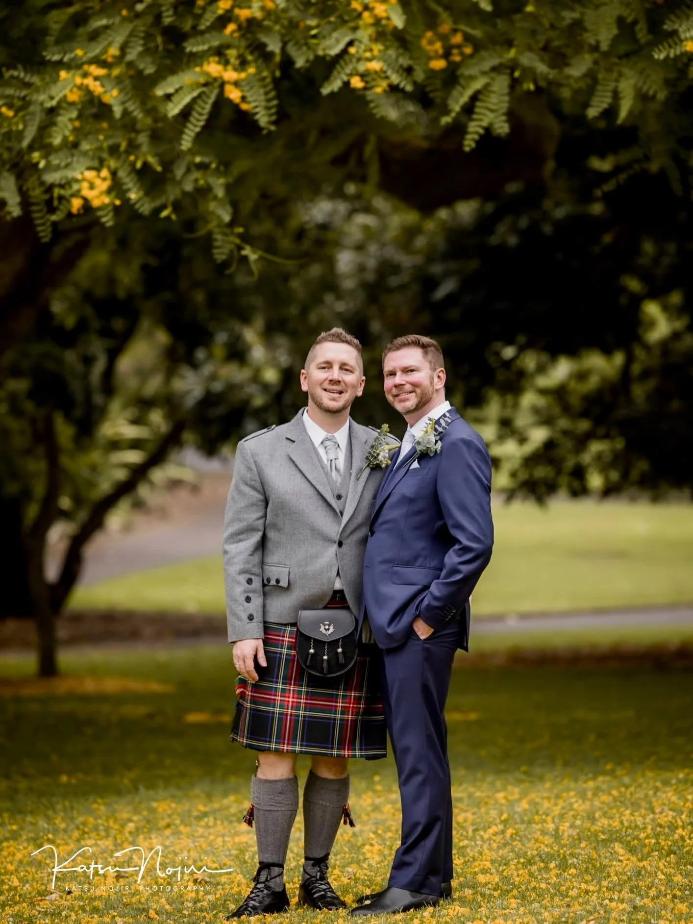 When the grooms show up looking this sharp, my job becomes extremely easy. 🌈🌈

We wandered through the Botanic Garden (yes, I made them stop under every pretty tree), then headed to their reception at the Sydney Theatre Company where the styling, t