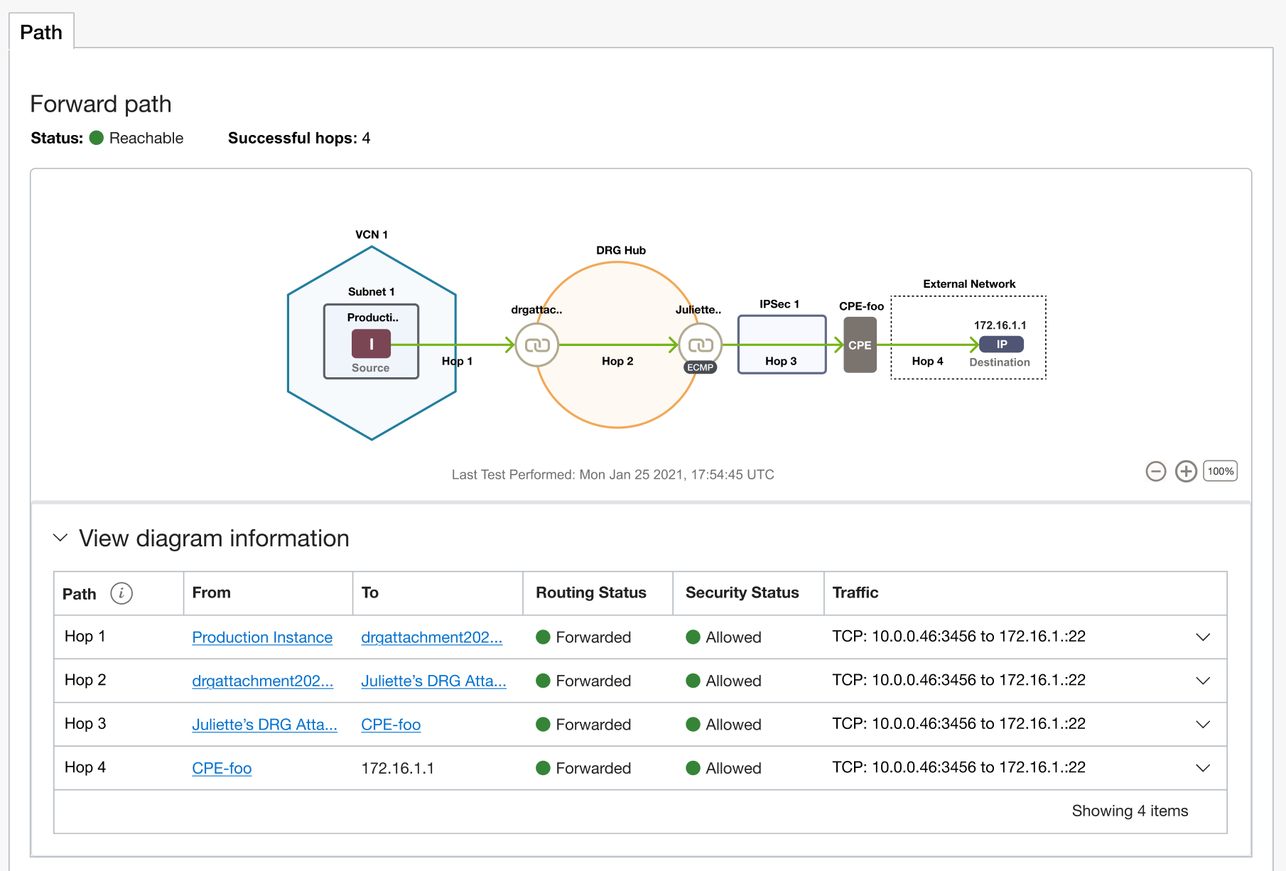 Network Path Analyzer path visualization