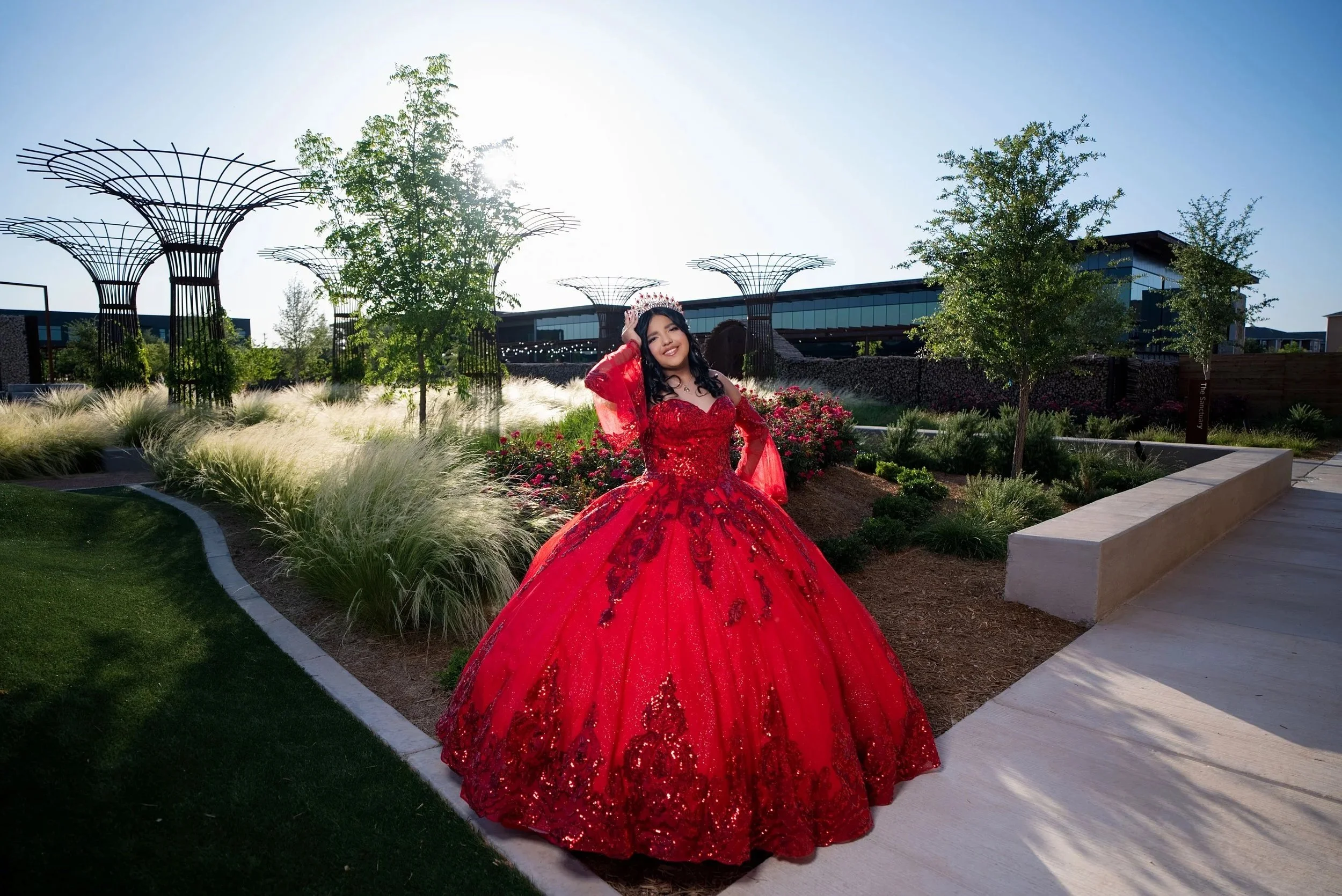 Quince Girl red dress