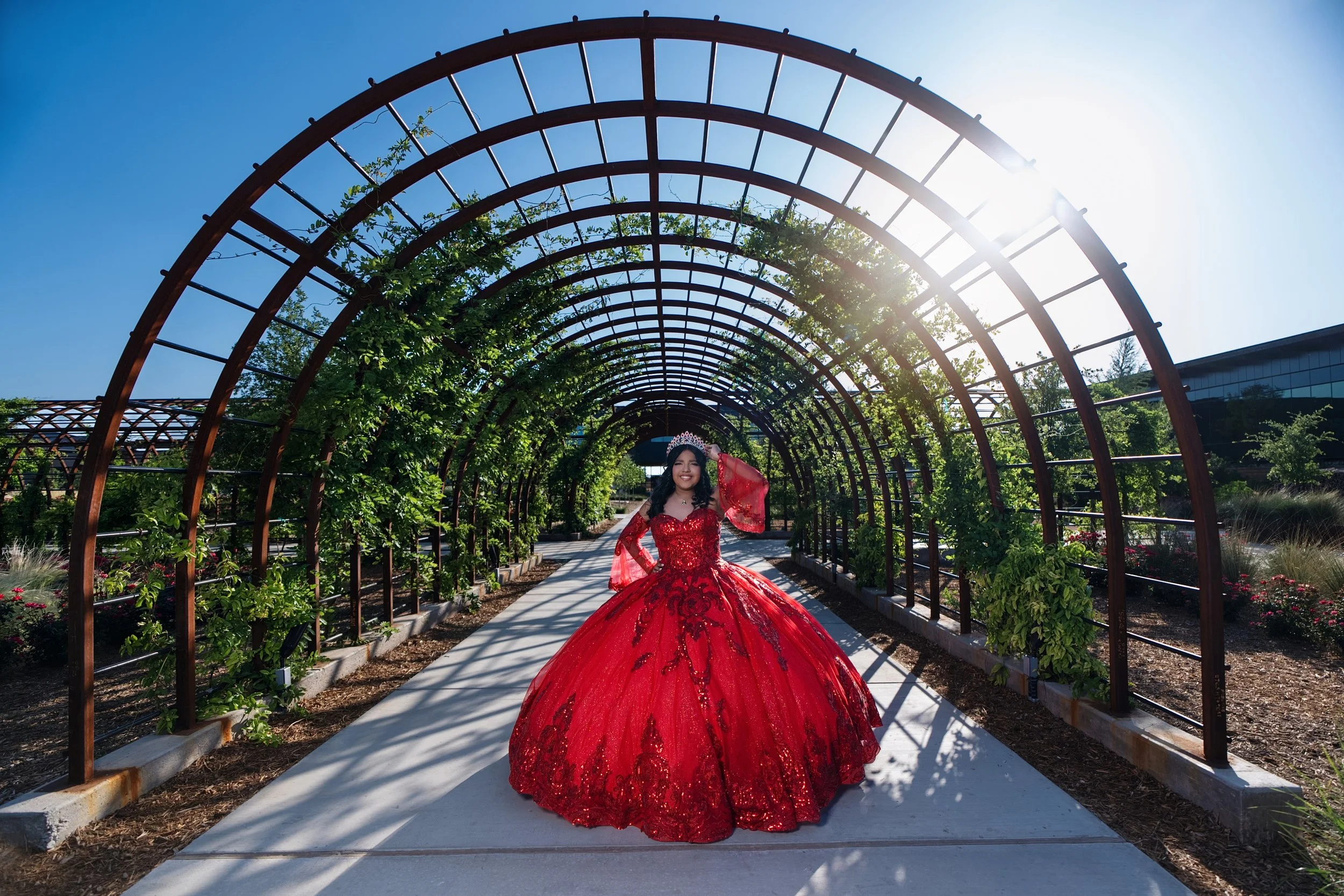 quinceanera girl red dress