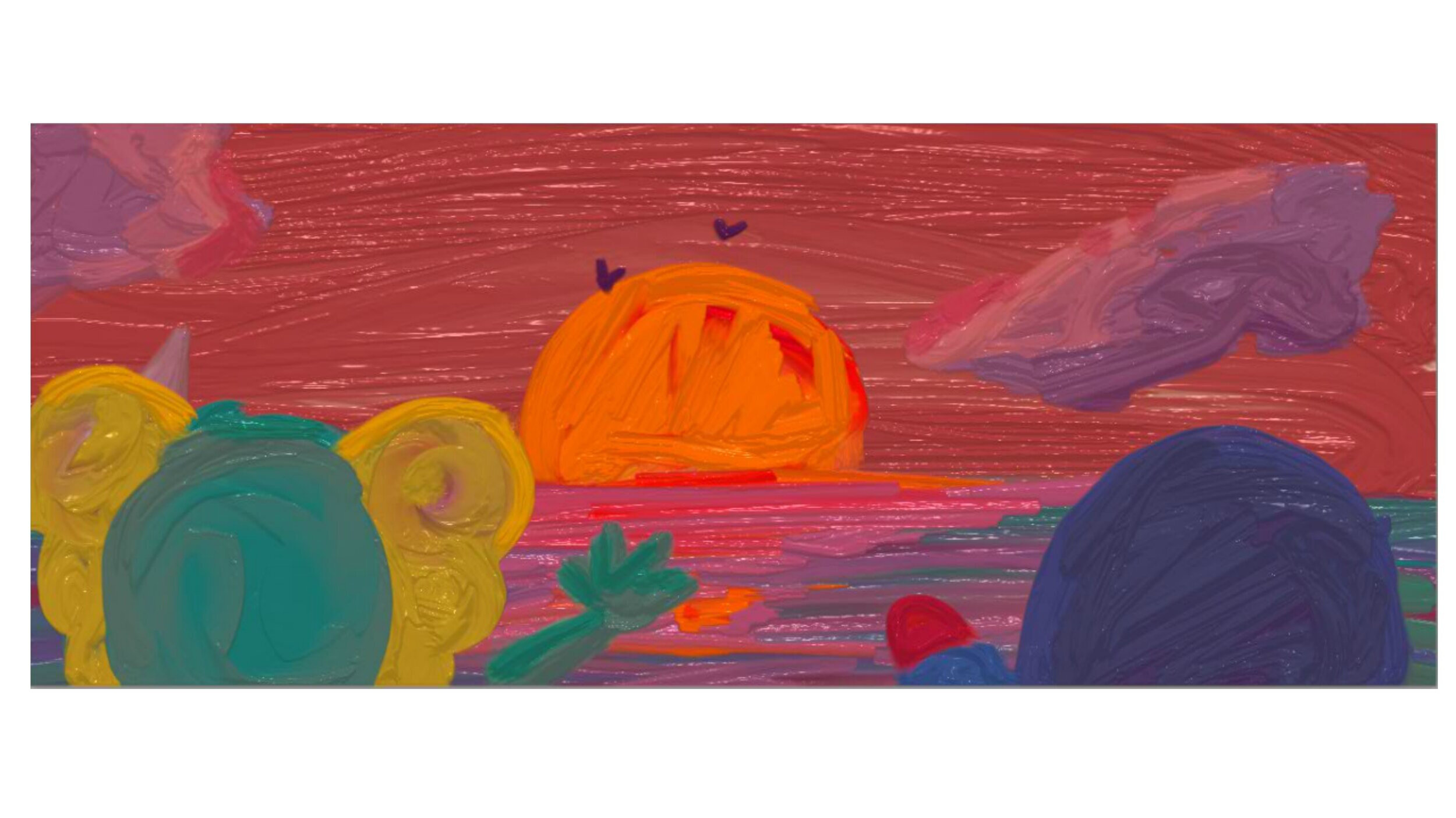 Daniel DeAmeller, "Sunset," David Li (Fluid paint), 2020.
