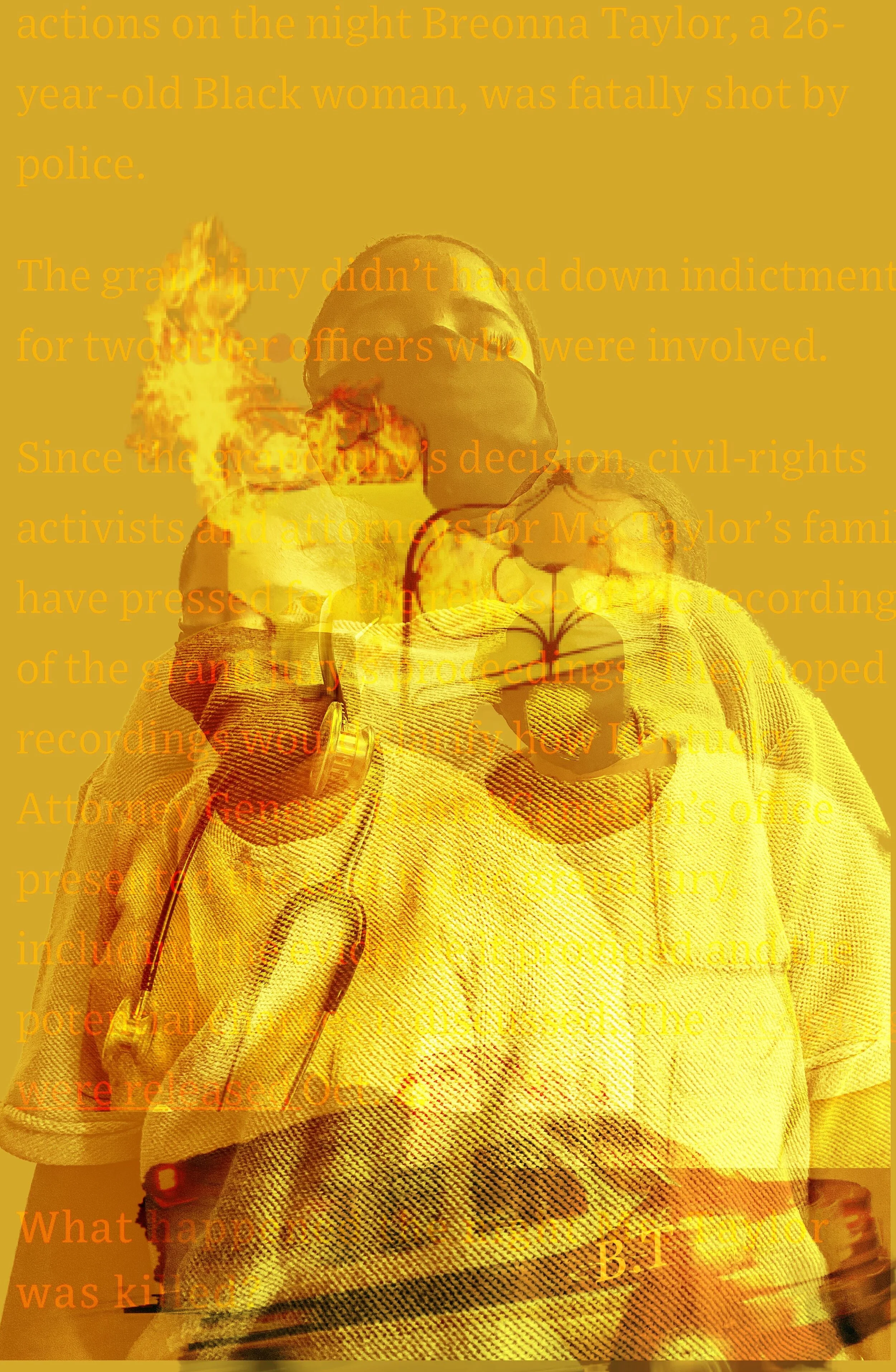 Joeshin Septh-Bullock, "F the Wall," Digital collage, 26" x 14", 2020. 