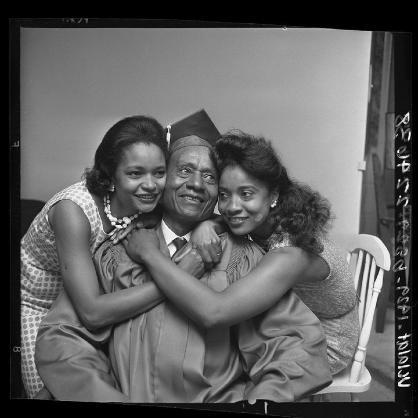 &ldquo;Daniel Elmore, a 72-year-old handyman, is congratulated by two daughters, Joyce Elmore, left, and Clara Sanderson, two of nine living children, on graduation from Jordan High School in 1964. He saw to it that all 10 of children got college deg
