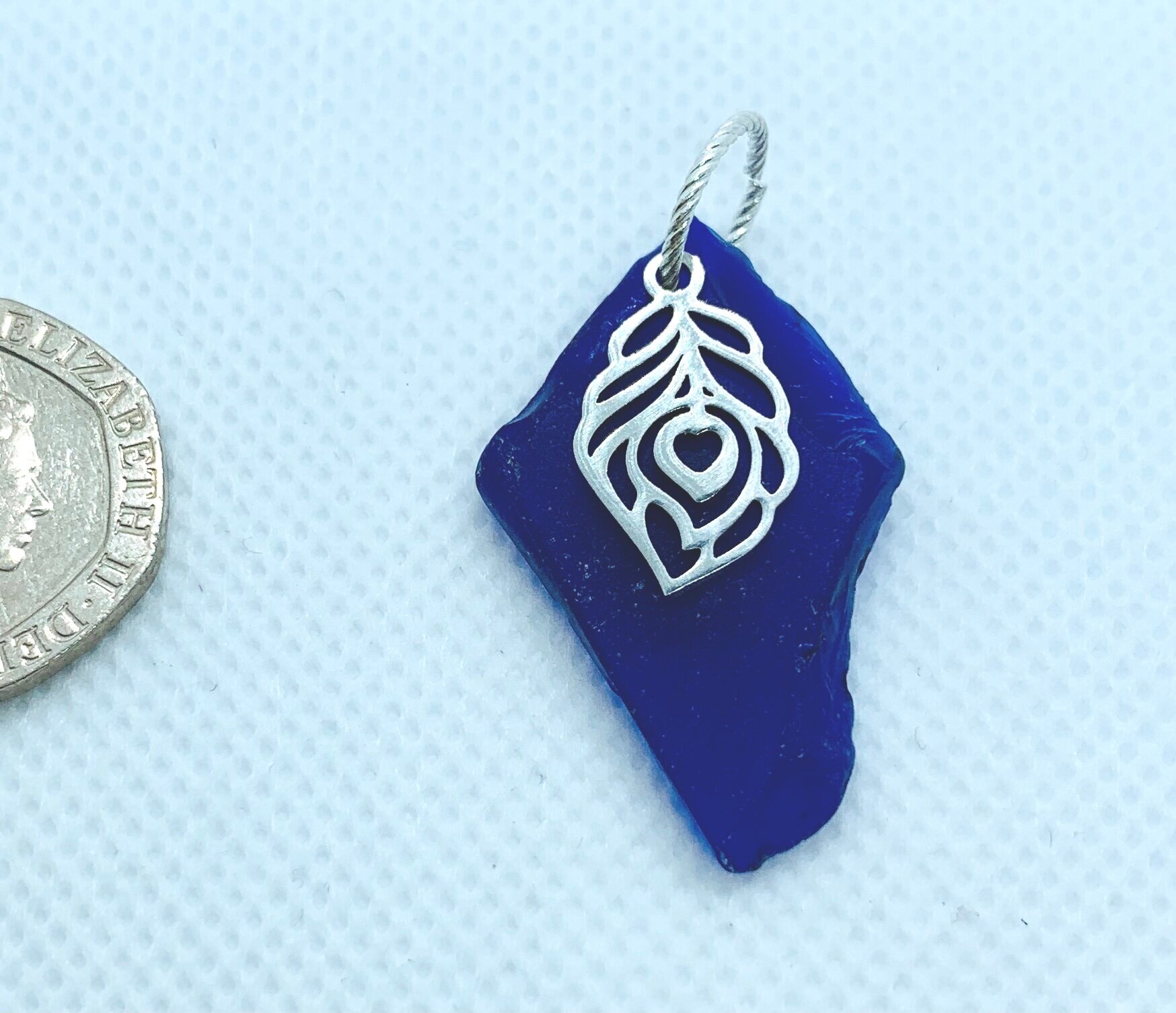 Blue Sea Glass pendant