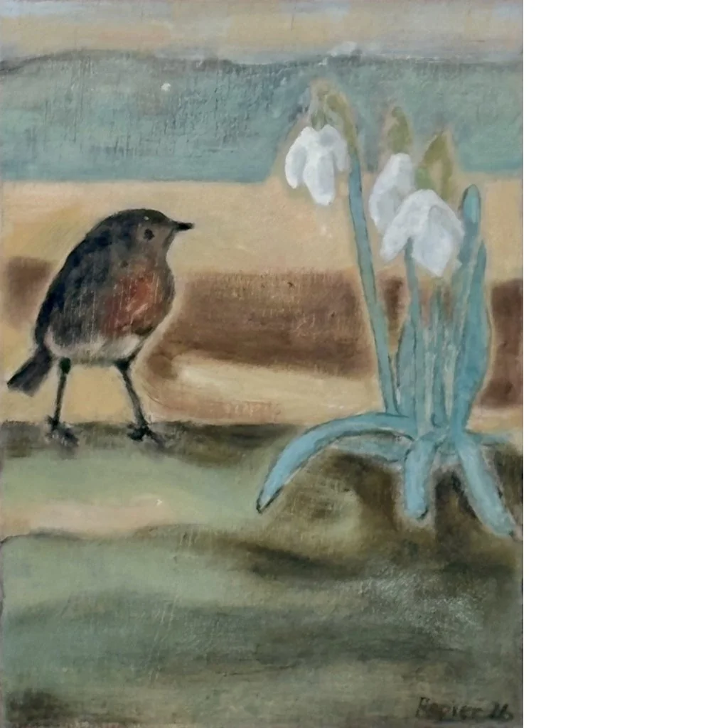 Robin and Snowdrops