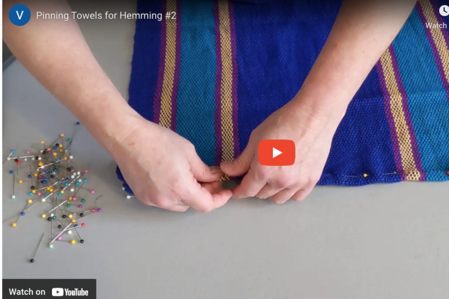 Pinning Towels for Hemming #2