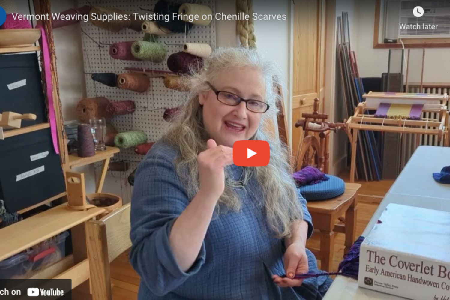 Twisting Fringe on Chenille Scarves