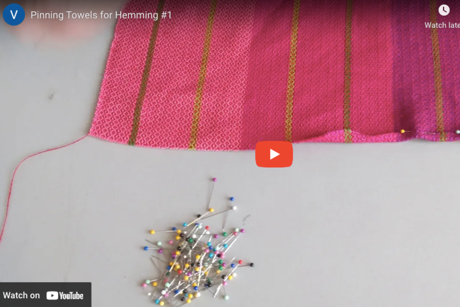 Pinning Towels for Hemming #1