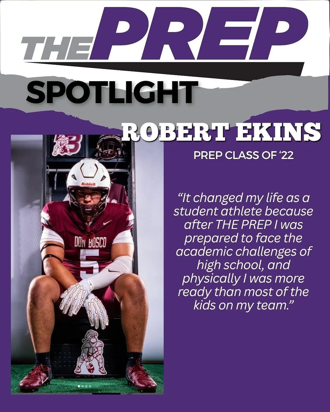 🏈 Where Are They Now: Robert Ekins (Prep ’22)
Robert Ekins has continued to shine as a standout student-athlete at @donboscoprep (‘26). A true multisport talent, he’s earned recognition for his achievements both on the field and i
