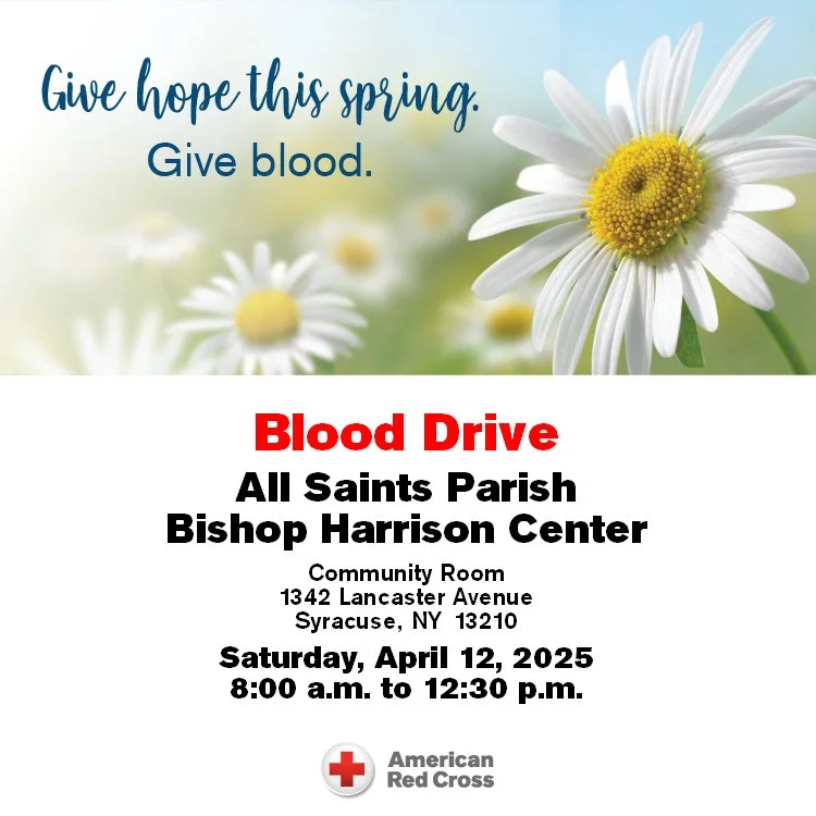 BLOOD DRIVE in the Bishop Harrison Center Community Room – 8am-1pm