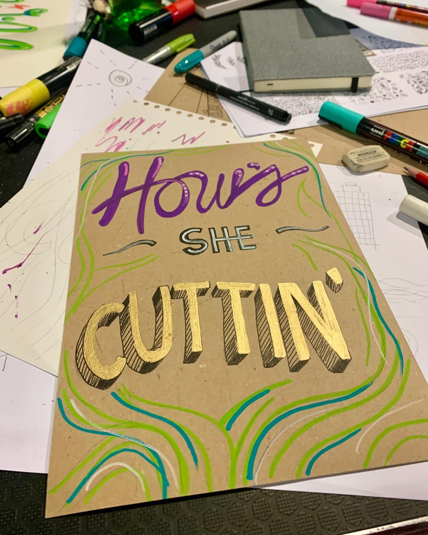 Really enjoyable couple of days at @luvinletters_indesign dabbling in some new skills and mingling with creative strangers. A lovely lettering workshop by @holly.pereira and many inspiring speakers. I&rsquo;ve always loved handlettering and creating 