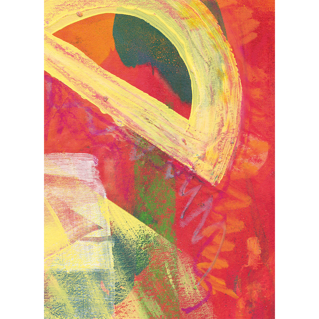 'Moving Still' a Red and Yellow Colourful Limited Edition Giclee Print by Irish Artist Martina McDonald, Kildare Ireland