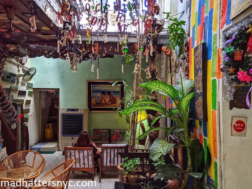 Quirky and artsy interior decor style of Calanthe Cafe in Melaka, Malaysia