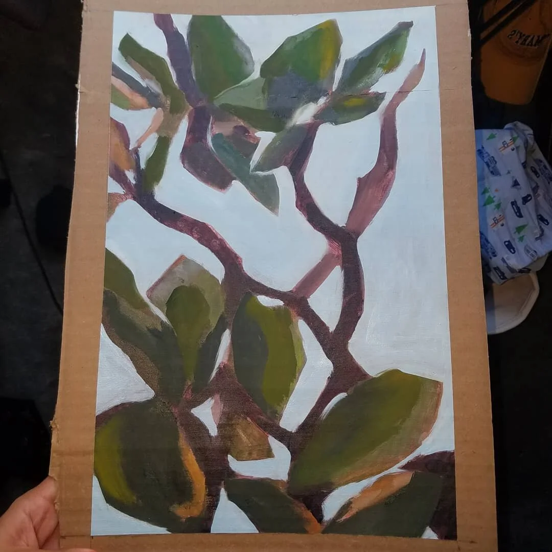 I tried to paint outside yesterday and lost my mind and like a liter of sweat. 10x16 on cardboard.
.
.
.
.
.
.
.
#dailypainters #dailypainting #art #oilpainting #artistsoninstagram #pleinair #allaprima #leaves #rhododendron