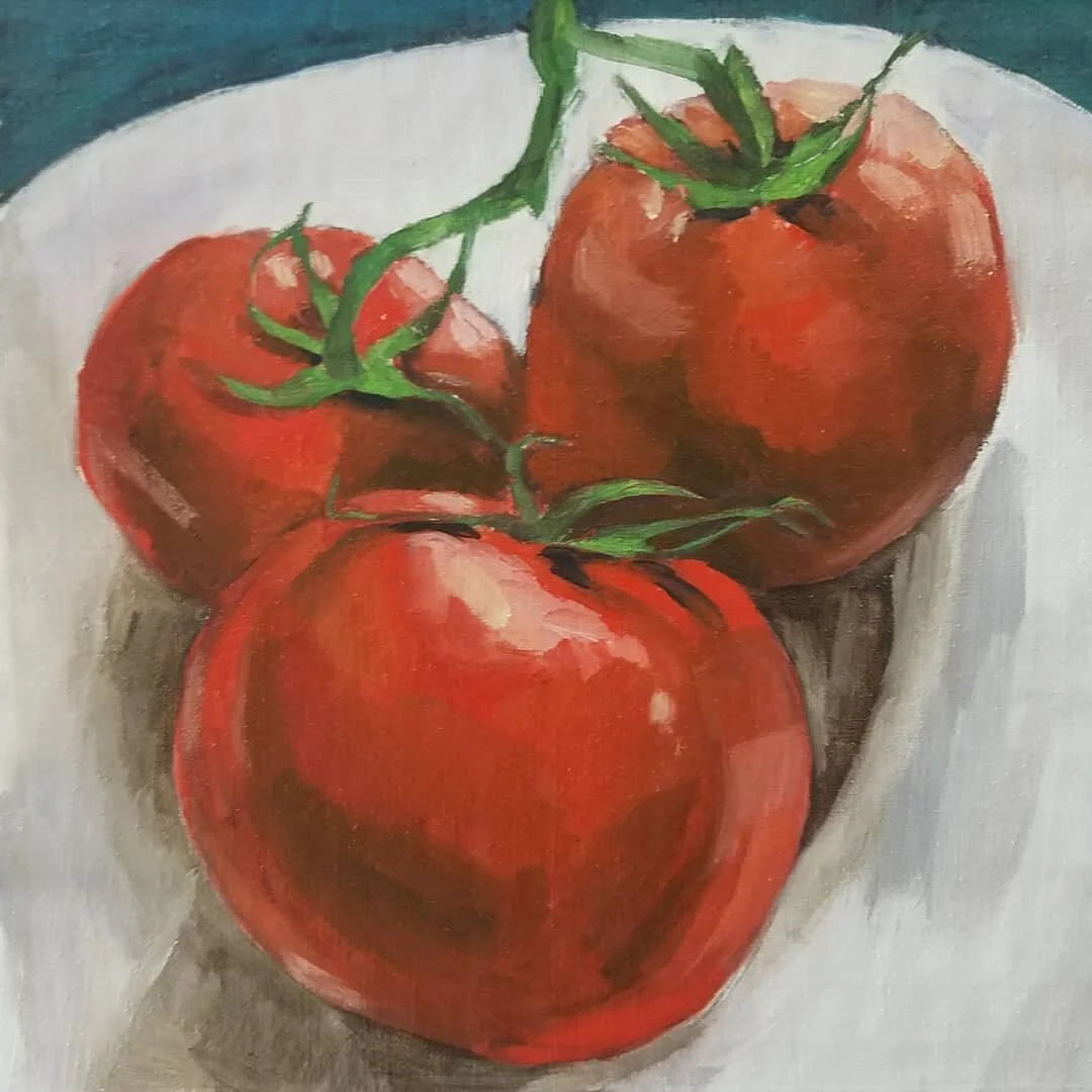 Der maters
.
.
.
.
.
.
#dailypainters #dailyart #oilpainter #oilpainting #art #marylandart #marylandartist #stilllife #allaprima #tomatoes #garden