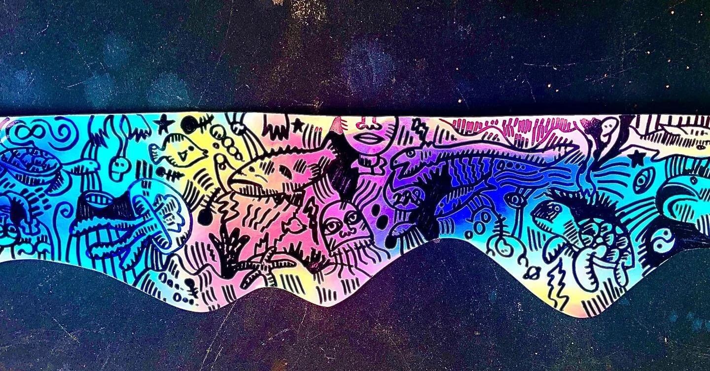 Tribal hologram decals coming out &bull;&bull;&bull; DM for customs&bull;
&bull;
&bull;
#artistsoninstagram #artistsofinstagram #custom #stencil #paint #creator #🕉 #sharpie #krylon #to11 #mixedmedia #love #2022
 #immersive #immersiveart #lightglobes