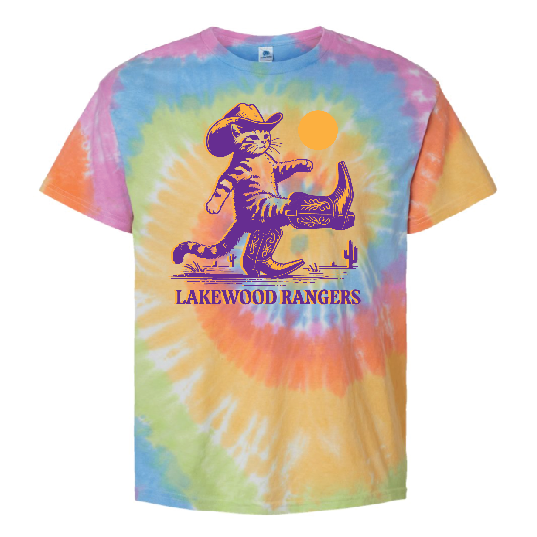 LECPTA- Cat Cowboy-  Adult/Youth Tie Dye Tee