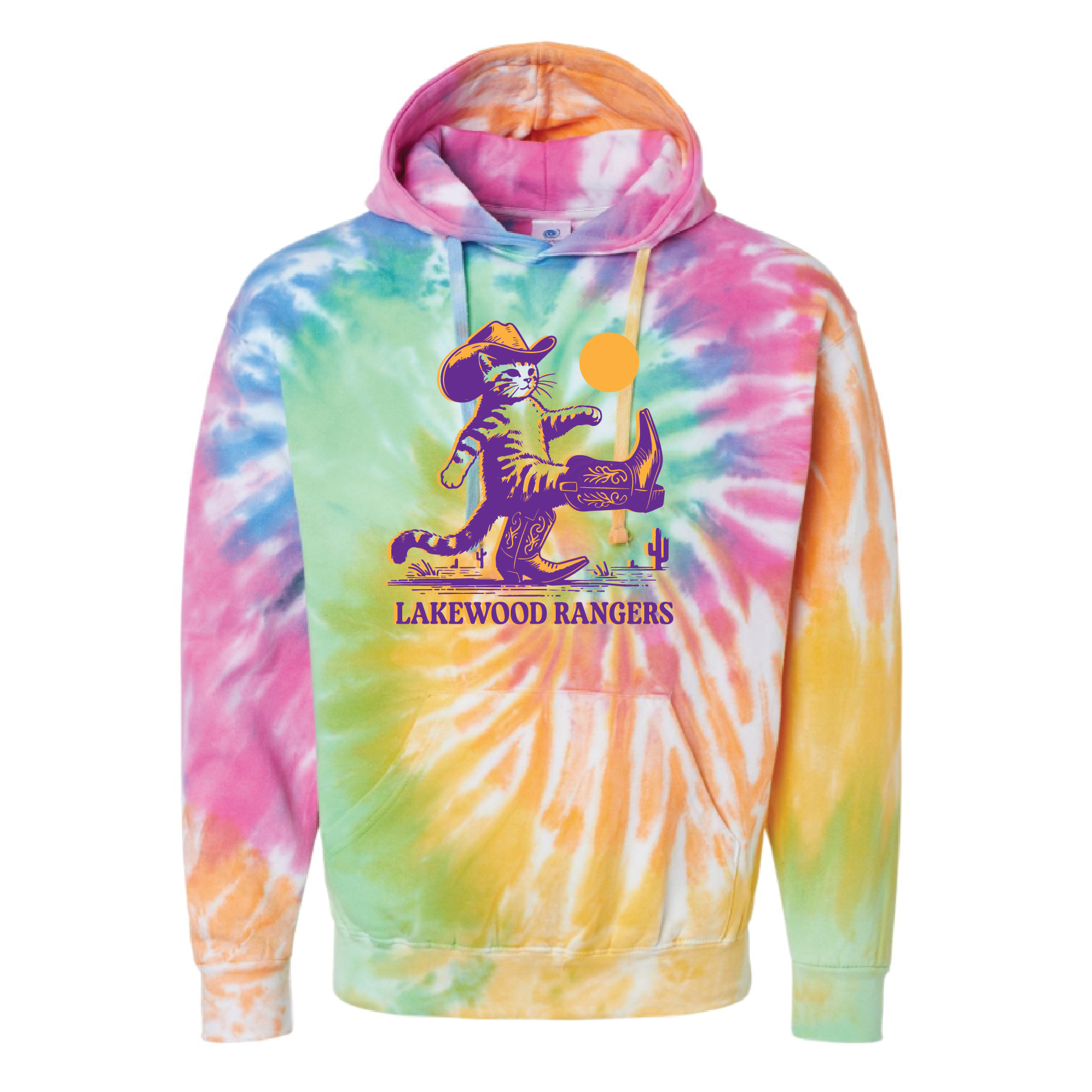 LECPTA- Cat Cowboy-  Adult/Youth Tie Dye Hoodie