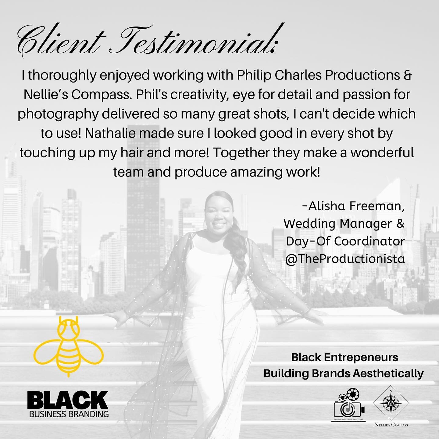 🗣What our clients are saying! 
.
.
It was a pleasure working with @theproductionista and @herspacenyc_ .
.
.
@blackbusinessbranding is giving away 5 complimentary photo shoots this weekend. Deadline to enter is 9pm tonight!
(Swipe left for guideline