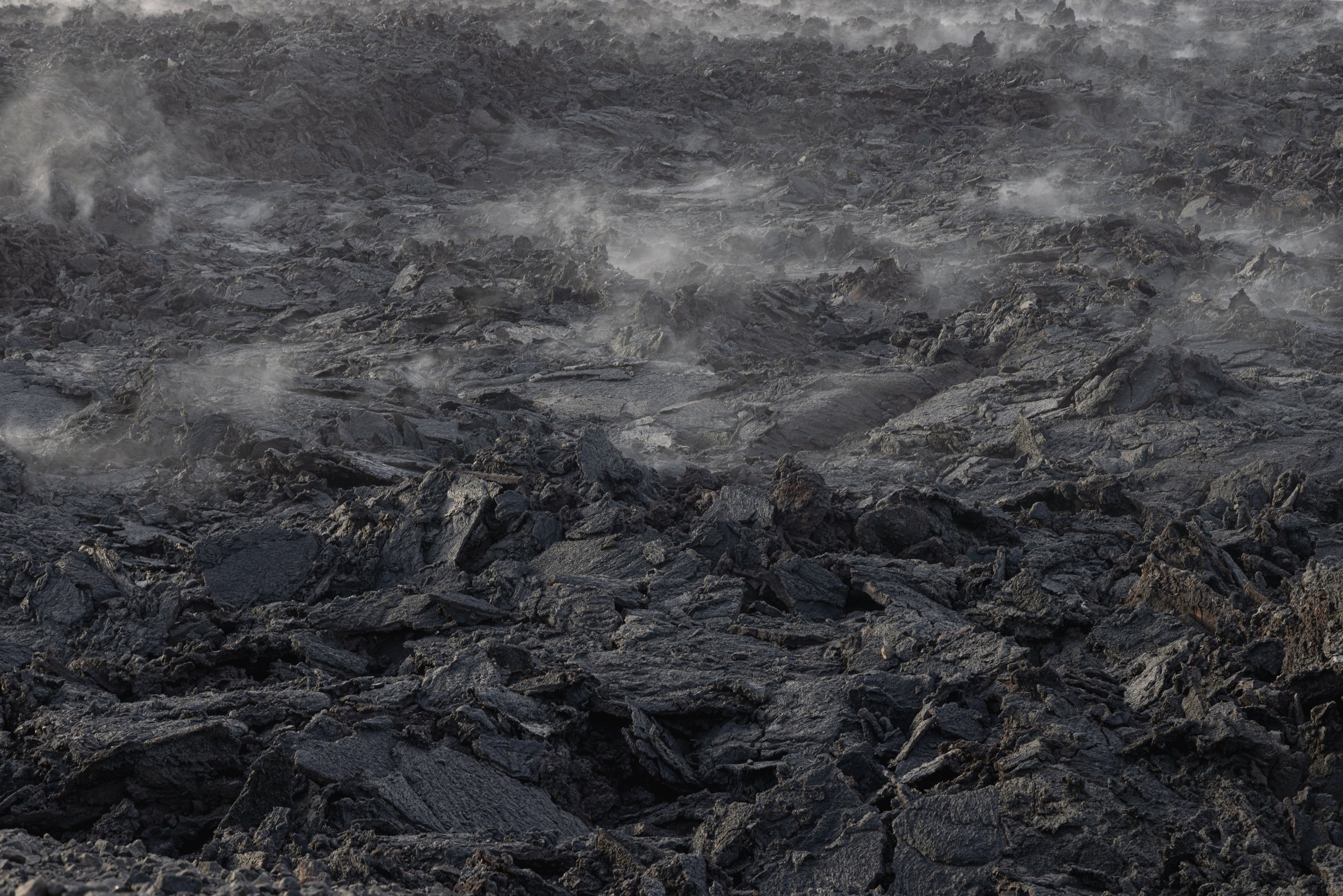 Results of the eruption of Fagradalsfjall Volcano in August.  While the surface has crusted the active lava is very close to the surface.