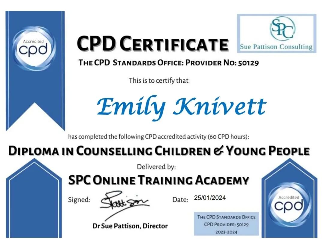 Having worked alongside children and young people for over 8 years, mainly in schools (I feel a bit old!), it felt great to enhance and solidify my existing knowledge by doing a diploma in counselling children and young people 🏫👩🏻&zwj;🏫🚸

Here's